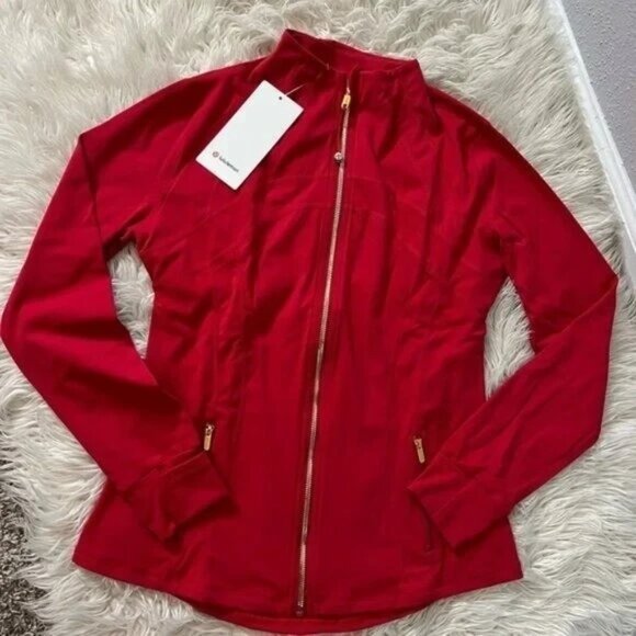 lululemon athletica Jackets & Blazers - Lululemon Red Define Jacket Gold Zipper Size 12